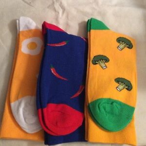 Brand New - 3 Pairs Novelty, Fun Crew Socks.